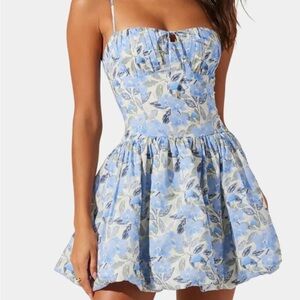 ASTR Larissa Floral Bubble Mini Dress
